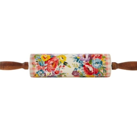 New Pioneer Woman Sweet Romance Blossoms Rolling Pin - Picture 2 of 4